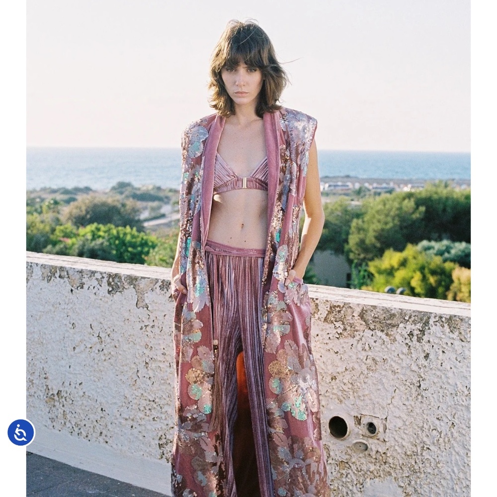 Shiny Vest with Velvet pants